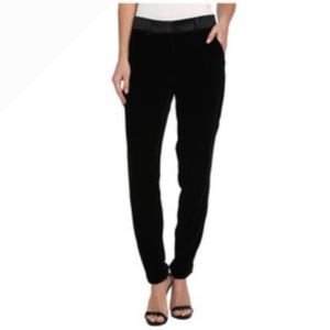 NWT - Sam Edelman - black velvet pants with satin waistband - size 6 - NWT